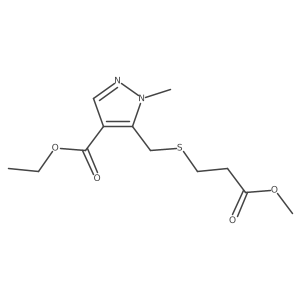 ethyl5-{[(3-methoxy-3-oxopropyl)sulfanyl]methyl}-1-methyl-1H-pyrazole-4-carboxylate Structure