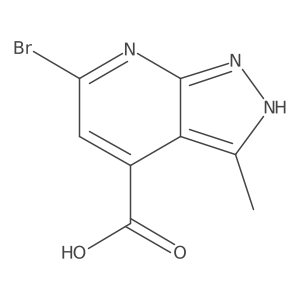 6-Bromo-3-methyl-1H-pyrazolo[3,4-b]pyridine-4-carboxylic acid结构式