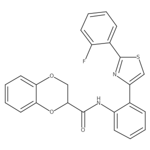 N-(2-(2-(2-fluorophenyl)thiazol-4-yl)phenyl)-2,3-dihydrobenzo[b][1,4]dioxine-2-carboxamide结构式