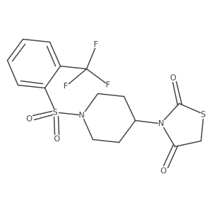 3-(1-((2-(Trifluoromethyl)phenyl)sulfonyl)piperidin-4-yl)thiazolidine-2,4-dione Structure
