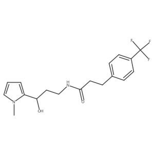 N-(3-hydroxy-3-(1-methyl-1H-pyrrol-2-yl)propyl)-3-(4-(trifluoromethyl)phenyl)propanamide结构式