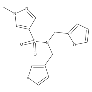 N-(furan-2-ylmethyl)-1-methyl-N-(thiophen-3-ylmethyl)-1H-pyrazole-4-sulfonamide结构式