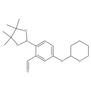 5-((Tetrahydro-2H-pyran-2-yl)oxy)-2-(4,4,5,5-tetramethyl-1,3,2-dioxaborolan-2-yl)benzaldehyde结构式