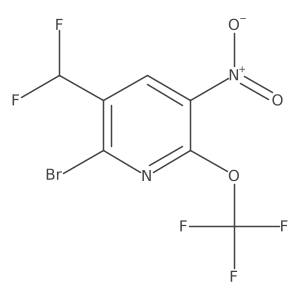 2-Bromo-3-(difluoromethyl)-5-nitro-6-(trifluoromethoxy)pyridine结构式