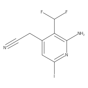 2-(2-Amino-3-(difluoromethyl)-6-iodopyridin-4-yl)acetonitrile Structure