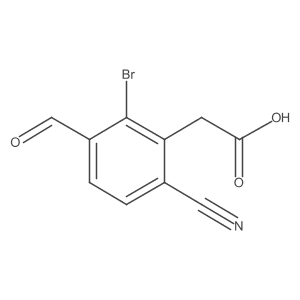 2-(2-Bromo-6-cyano-3-formylphenyl)acetic acid Structure
