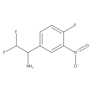 2,2-Difluoro-1-(4-fluoro-3-nitrophenyl)ethan-1-amine结构式