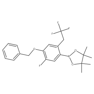 1,3,2-Dioxaborolane, 2-[5-fluoro-4-(phenylmethoxy)-2-(2,2,2-trifluoroethyl)phenyl]-4,4,5,5-tetramethyl- Structure