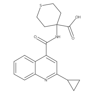 2H-Thiopyran-4-carboxylic acid, 4-[[(2-cyclopropyl-4-quinolinyl)carbonyl]amino]tetrahydro-结构式
