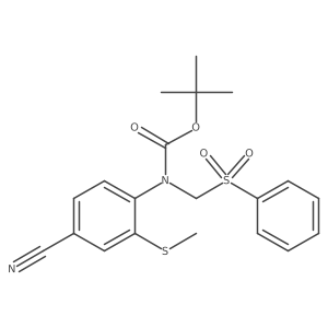 tert-butyl N-(benzenesulfonylmethyl)-N-(4-cyano-2-methylsulfanylphenyl)carbamate结构式