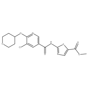methyl 2-(5-chloro-6-((tetrahydro-2H-pyran-4-yl)oxy)nicotinamido)thiazole-5-carboxylate Structure