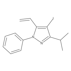 4-Iodo-3-isopropyl-1-phenyl-5-vinyl-1H-pyrazole Structure