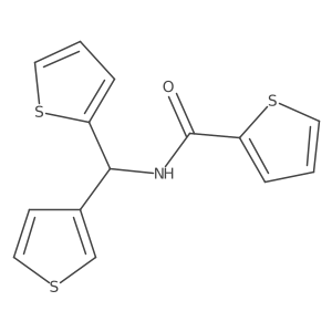 N-(thiophen-2-yl(thiophen-3-yl)methyl)thiophene-2-carboxamide结构式