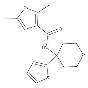 2,5-dimethyl-N-(4-(thiophen-2-yl)tetrahydro-2H-pyran-4-yl)furan-3-carboxamide Structure