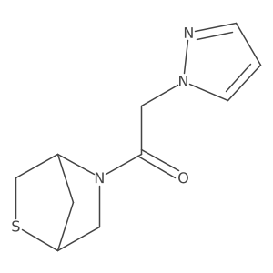 1-(2-thia-5-azabicyclo[2.2.1]heptan-5-yl)-2-(1H-pyrazol-1-yl)ethanone结构式