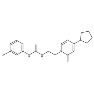 1-(3-chlorophenyl)-3-(2-(4-cyclopentyl-6-oxopyrimidin-1(6H)-yl)ethyl)urea结构式