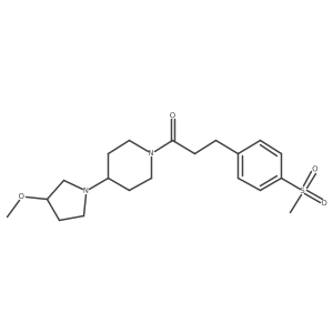 1-(4-(3-Methoxypyrrolidin-1-yl)piperidin-1-yl)-3-(4-(methylsulfonyl)phenyl)propan-1-one Structure