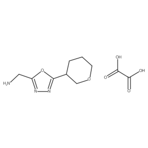 [5-(Oxan-3-yl)-1,3,4-oxadiazol-2-yl]methanamine, oxalic acid结构式