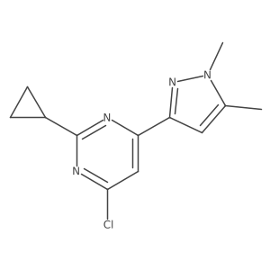 4-chloro-2-cyclopropyl-6-(1,5-dimethyl-1H-pyrazol-3-yl)pyrimidine Structure