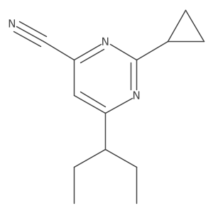 2-Cyclopropyl-6-(pentan-3-yl)pyrimidine-4-carbonitrile Structure