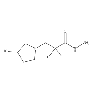 2,2-Difluoro-3-(3-hydroxypyrrolidin-1-yl)propanehydrazide Structure