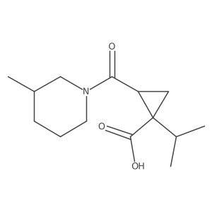 2-(3-Methylpiperidine-1-carbonyl)-1-(propan-2-yl)cyclopropane-1-carboxylic acid结构式