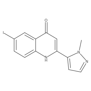 6-iodo-2-(1-methyl-1H-pyrazol-5-yl)-1,4-dihydroquinolin-4-one结构式