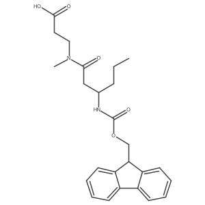 3-[(3S)-3-({[(9H-fluoren-9-yl)methoxy]carbonyl}amino)-N-methylhexanamido]propanoic acid结构式