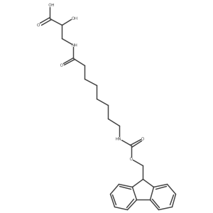 (2S)-3-[8-({[(9H-fluoren-9-yl)methoxy]carbonyl}amino)octanamido]-2-hydroxypropanoic acid结构式