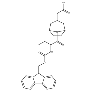 2-{8-[(2S)-2-({[(9H-fluoren-9-yl)methoxy]carbonyl}amino)butanoyl]-8-azabicyclo[3.2.1]octan-3-yl}acetic acid结构式