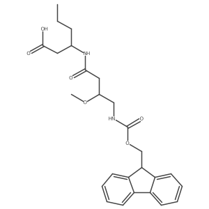 (3S)-3-[4-({[(9H-fluoren-9-yl)methoxy]carbonyl}amino)-3-methoxybutanamido]hexanoic acid Structure