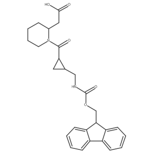 2-[(2S)-1-{2-[({[(9H-fluoren-9-yl)methoxy]carbonyl}amino)methyl]cyclopropanecarbonyl}piperidin-2-yl]acetic acid结构式