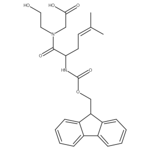 2-[2-({[(9H-fluoren-9-yl)methoxy]carbonyl}amino)-N-(2-hydroxyethyl)-5-methylhex-4-enamido]acetic acid结构式
