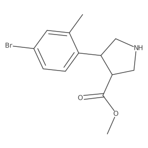 Methyl 4-(4-bromo-2-methylphenyl)pyrrolidine-3-carboxylate结构式