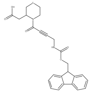 2-{4-[4-({[(9H-fluoren-9-yl)methoxy]carbonyl}amino)but-2-ynoyl]thiomorpholin-3-yl}acetic acid结构式