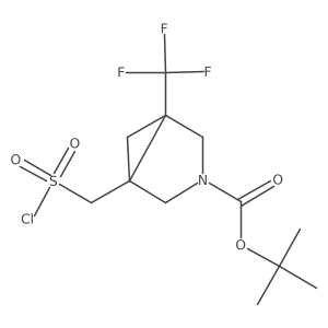 Tert-butyl 1-[(chlorosulfonyl)methyl]-5-(trifluoromethyl)-3-azabicyclo[3.1.0]hexane-3-carboxylate结构式
