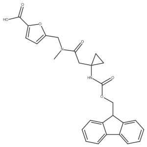 5-({2-[1-({[(9H-fluoren-9-yl)methoxy]carbonyl}amino)cyclopropyl]-N-methylacetamido}methyl)furan-2-carboxylic acid Structure