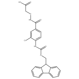 2-({[3-chloro-4-({[(9H-fluoren-9-yl)methoxy]carbonyl}amino)phenyl]formamido}oxy)acetic acid Structure
