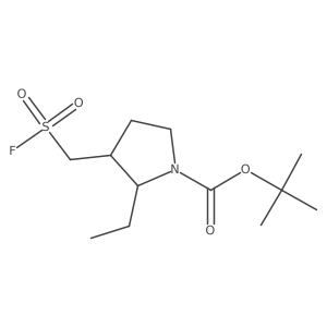 Tert-butyl 2-ethyl-3-[(fluorosulfonyl)methyl]pyrrolidine-1-carboxylate结构式
