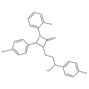 (3R,4S)-1-(2-Fluorophenyl)-3-((S)-3-(4-fluorophenyl)-3-hydroxypropyl)-4-(4-hydroxyphenyl)azetidin-2-one Structure
