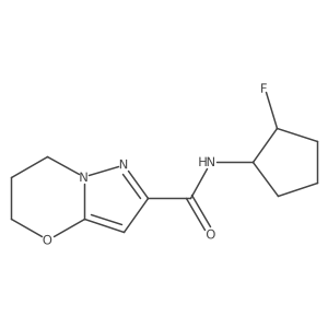 N-(2-fluorocyclopentyl)-5H,6H,7H-pyrazolo[3,2-b][1,3]oxazine-2-carboxamide结构式
