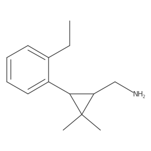 rac-[(1R,3R)-3-(2-ethylphenyl)-2,2-dimethylcyclopropyl]methanamine结构式