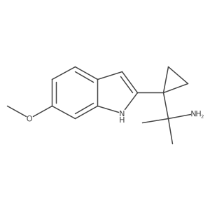 2-[1-(6-methoxy-1H-indol-2-yl)cyclopropyl]propan-2-amine结构式