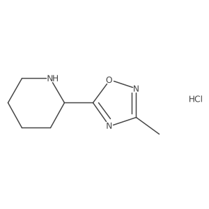 (S)-3-Methyl-5-(piperidin-2-yl)-1,2,4-oxadiazole hydrochloride结构式