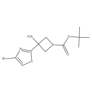 tert-Butyl 3-amino-3-(4-bromothiazol-2-yl)azetidine-1-carboxylate Structure