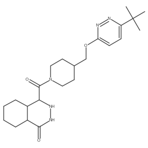 4-[4-[(6-tert-butylpyridazin-3-yl)oxymethyl]piperidine-1-carbonyl]-3,4,4a,5,6,7,8,8a-octahydro-2H-phthalazin-1-one Structure
