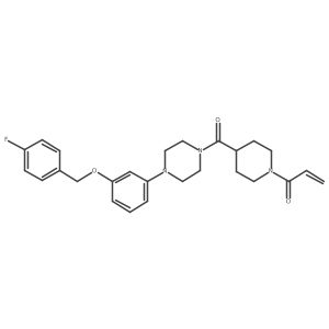 1-[4-(4-{3-[(4-Fluorophenyl)methoxy]phenyl}piperazine-1-carbonyl)piperidin-1-yl]prop-2-en-1-one结构式