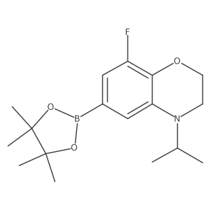 8-fluoro-4-isopropyl-6-(4,4,5,5-tetramethyl-1,3,2-dioxaborolan-2-yl)-3,4-dihydro-2H-benzo[b][1,4]oxazine结构式