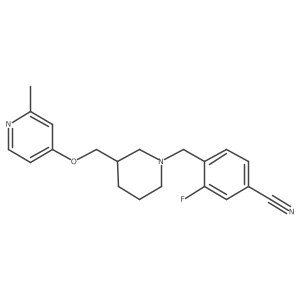 3-Fluoro-4-[(3-{[(2-methylpyridin-4-yl)oxy]methyl}piperidin-1-yl)methyl]benzonitrile结构式