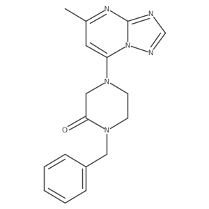 1-Benzyl-4-{5-methyl-[1,2,4]triazolo[1,5-a]pyrimidin-7-yl}piperazin-2-one结构式
